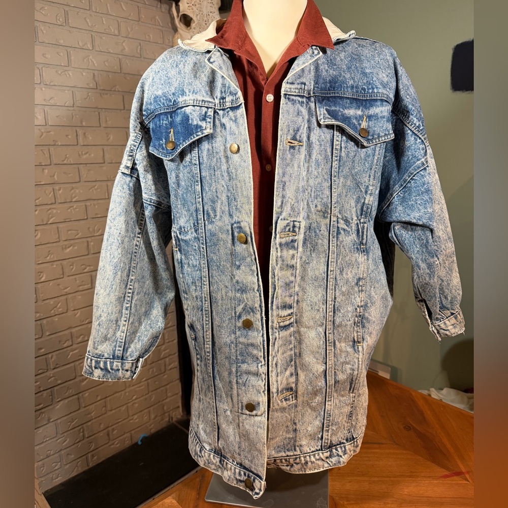 Vintage Dual Control Denim Jacket Made in Canada 90s Oversized Acid Wash Rare